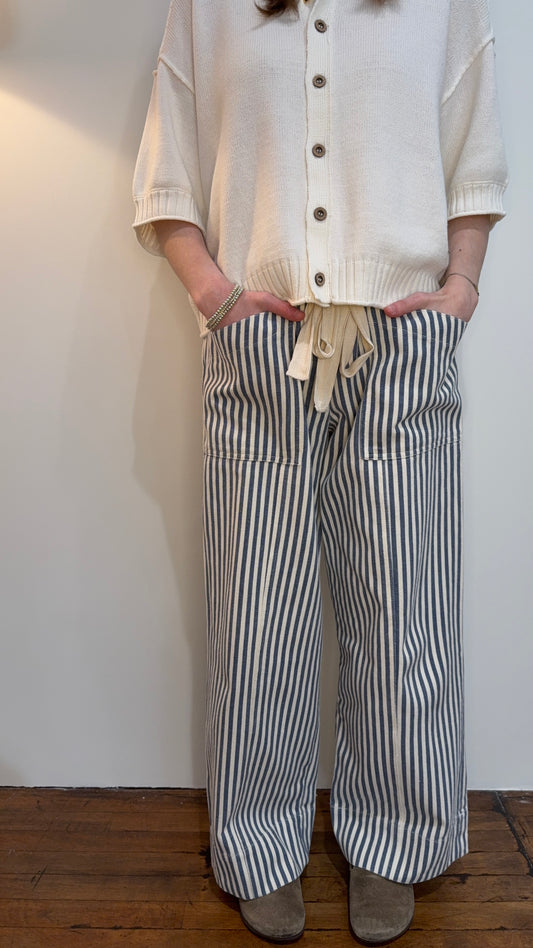 Navy Boardwalk Stripe Pants