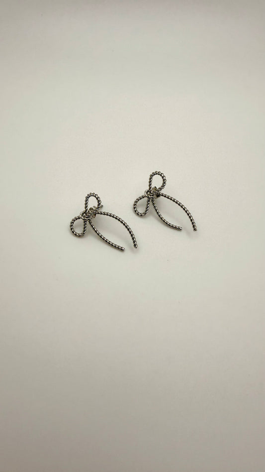 Silver Bow Earrings