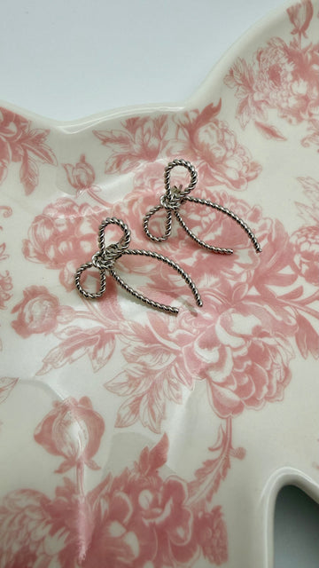 Silver Bow Earrings