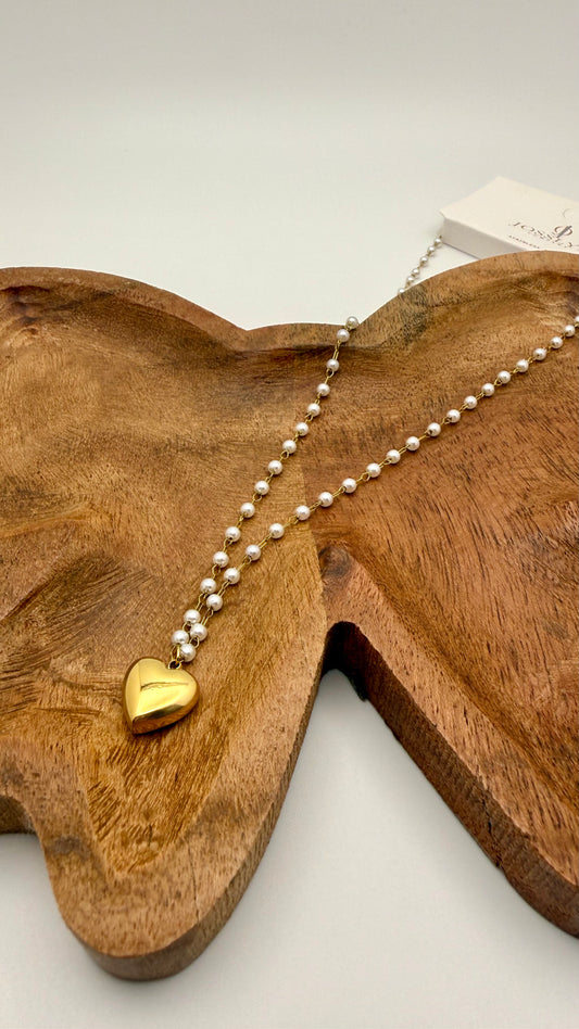 Gold Heart Charm Necklace