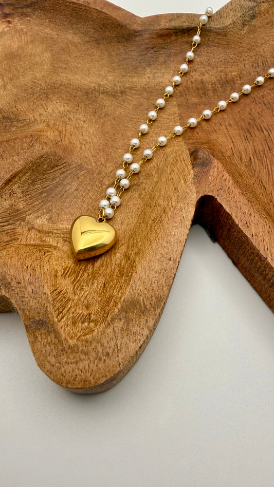 Gold Heart Charm Necklace