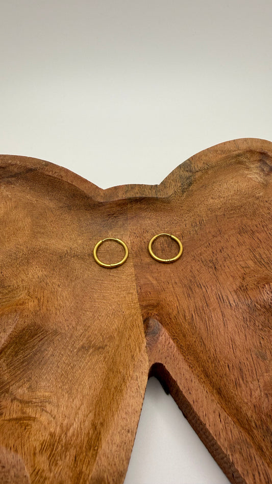 Gold Classic Hoop Huggie Earrings