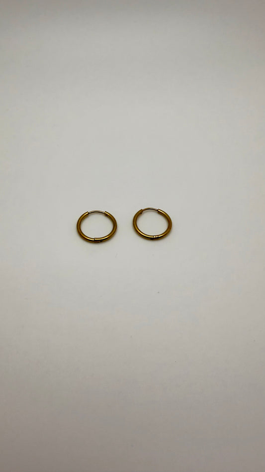 Gold Classic Hoop Huggie Earrings