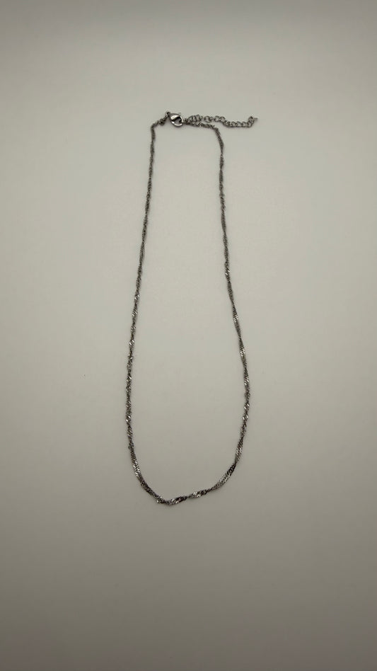 Silver Singapore Chain Necklace