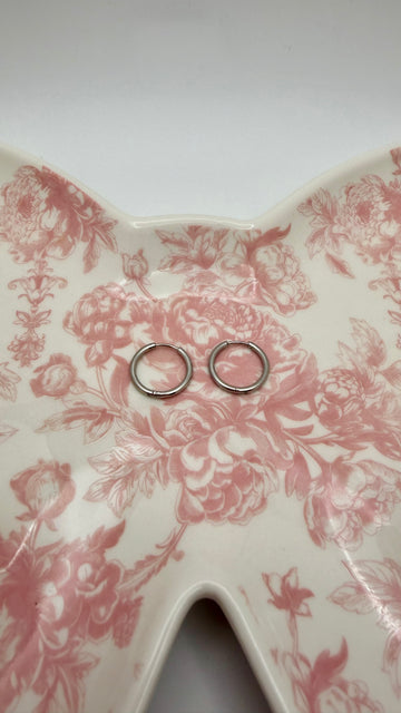 Silver Classic Hoop Huggie Earrings