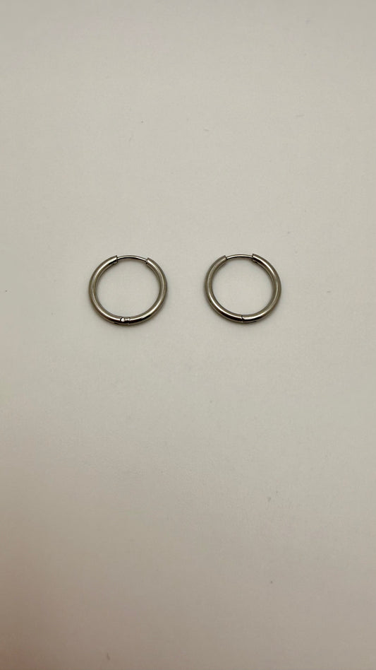 Silver Classic Hoop Huggie Earrings