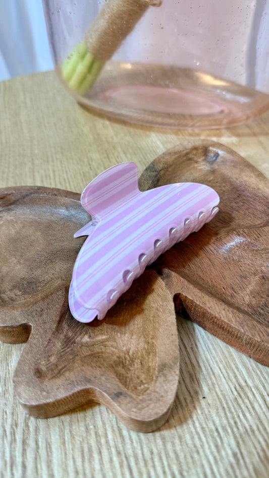 Jumbo Stripe Plaid Claw Clips