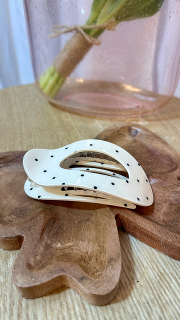 Polka Dot Jumbo Lay Flat Oval Claw Clip