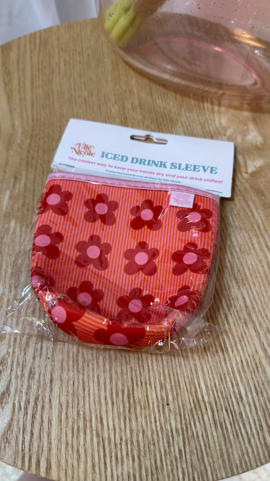 Small Happy Striped Floral Drink Sleeve
