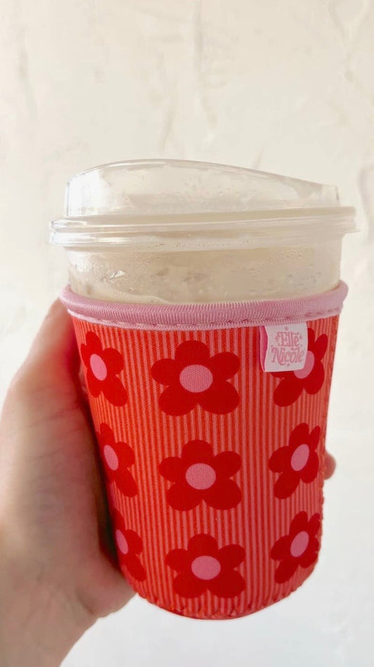 Small Happy Striped Floral Drink Sleeve