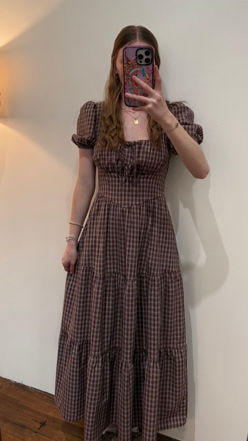 Autumn Plaid Midi Dress