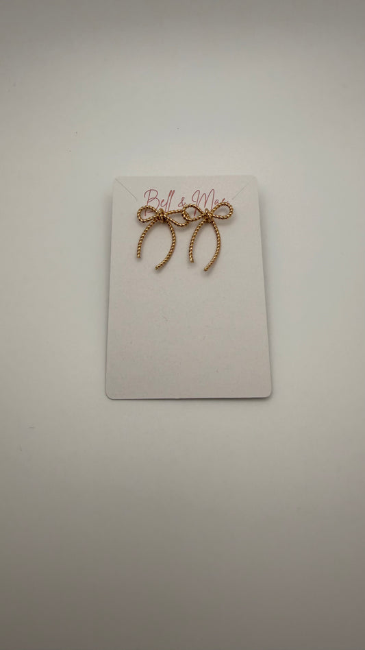 Gold Bow Earrings