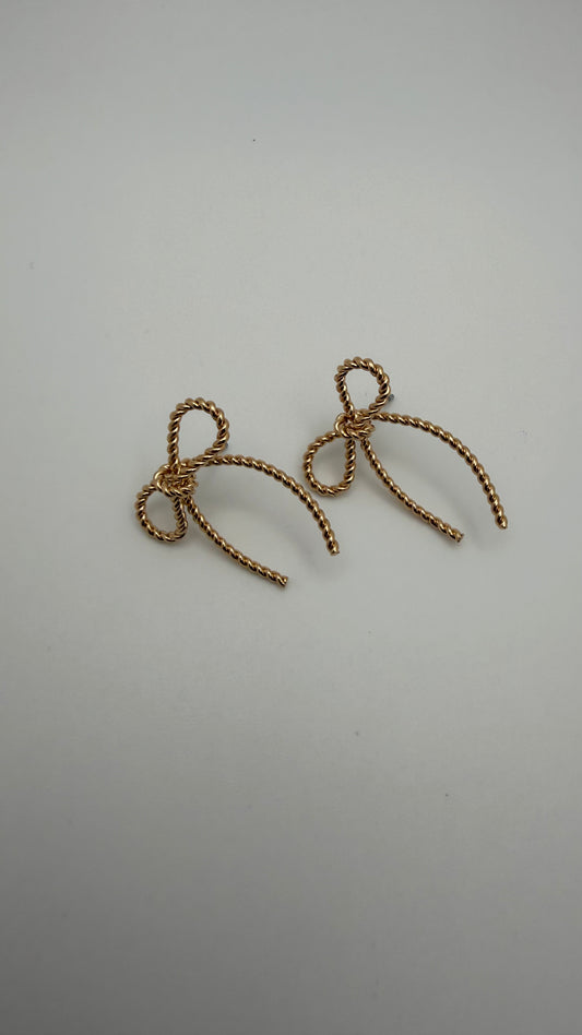 Gold Bow Earrings
