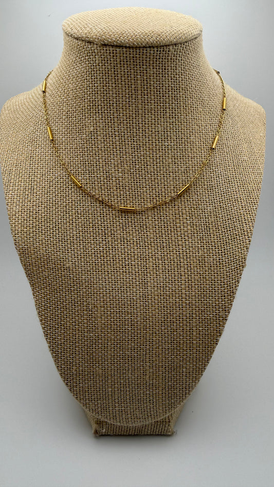 Gold Satellite Bar Necklace