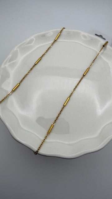 Gold Satellite Bar Necklace