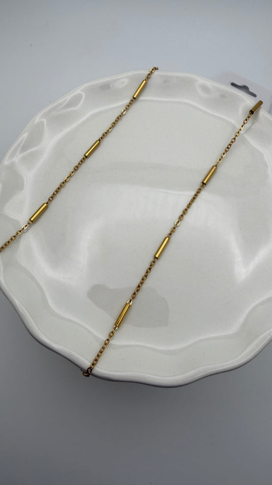 Gold Satellite Bar Necklace