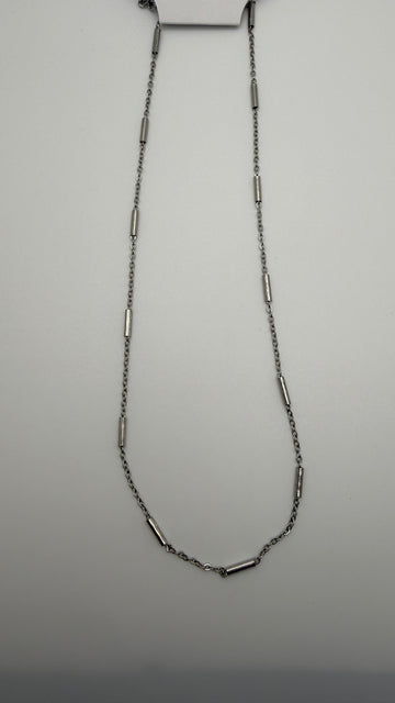 Silver Satellite Bar Necklace