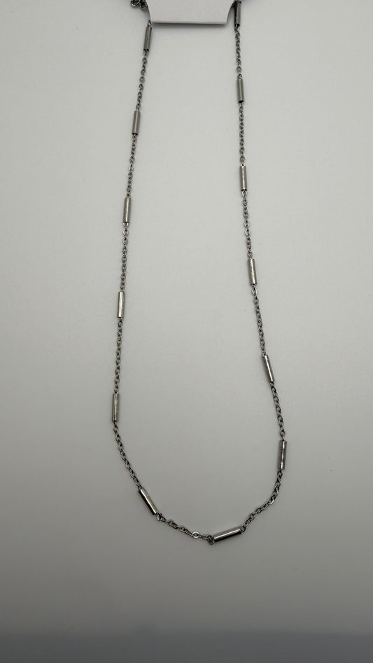 Silver Satellite Bar Necklace