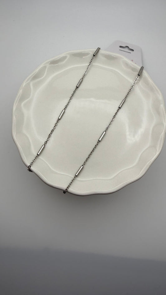 Silver Satellite Bar Necklace