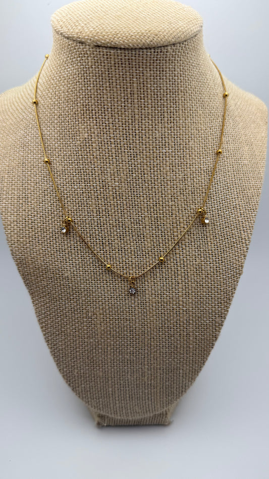Gold  Dangle Stone Necklace