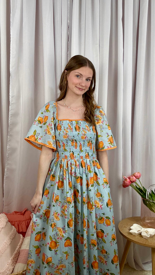 Summertime Orange Maxi Dress