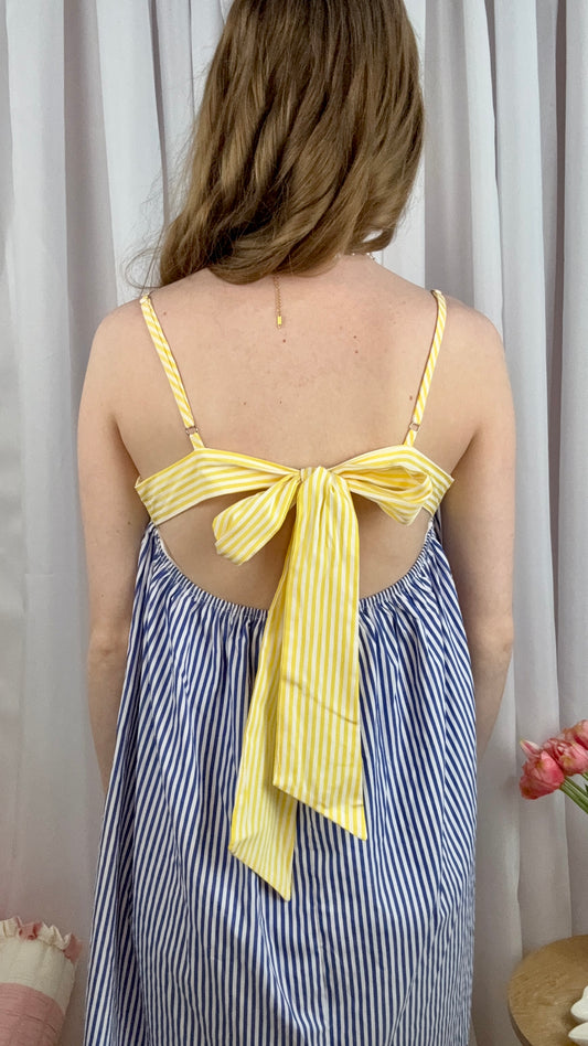 Beachy Striped Babydoll Mini Dress