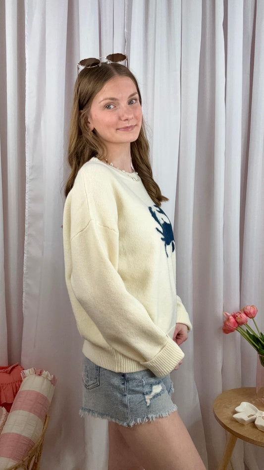 Coastal Crab Knit Sweater