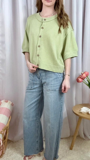 Kate High Rise Striped Barrel Jeans