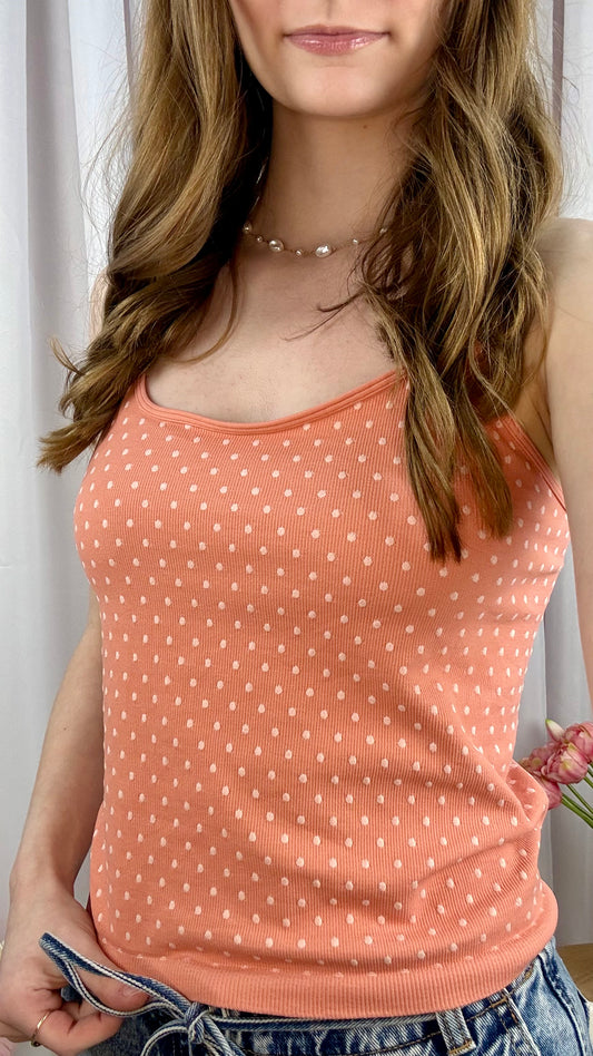 Terracotta Polka Dot Tank